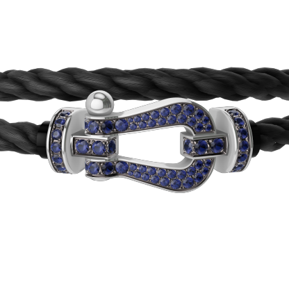 FORCE 10 BRACELET 18K WHITE GOLD AND BLUE SAPPHIRES LARGE MODEL
