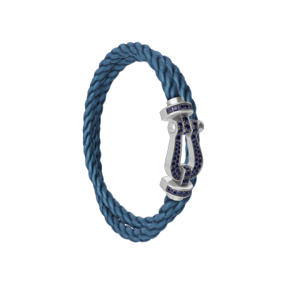 FORCE 10 BRACELET 18K WHITE GOLD AND BLUE SAPPHIRES LARGE MODEL