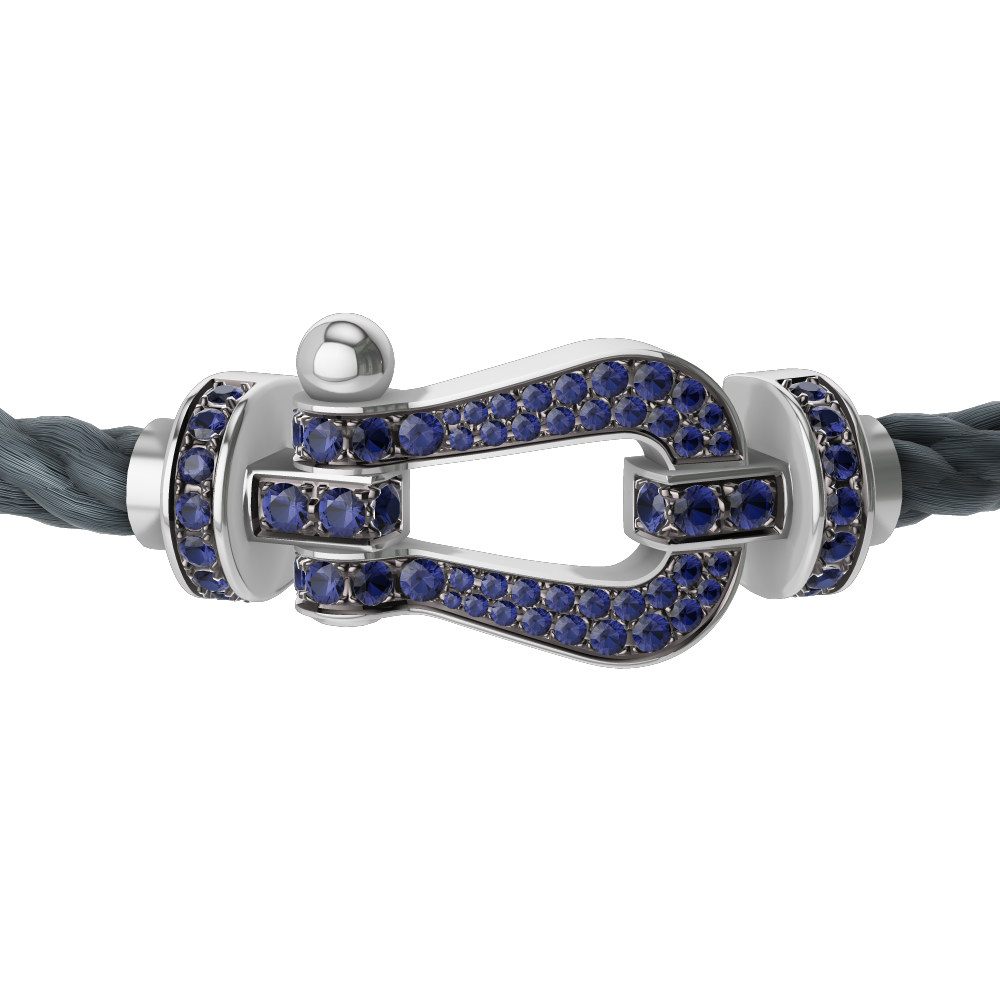 FORCE 10 BRACELET 18K WHITE GOLD AND BLUE SAPPHIRES LARGE MODEL