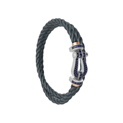 FORCE 10 BRACELET 18K WHITE GOLD AND BLUE SAPPHIRES LARGE MODEL