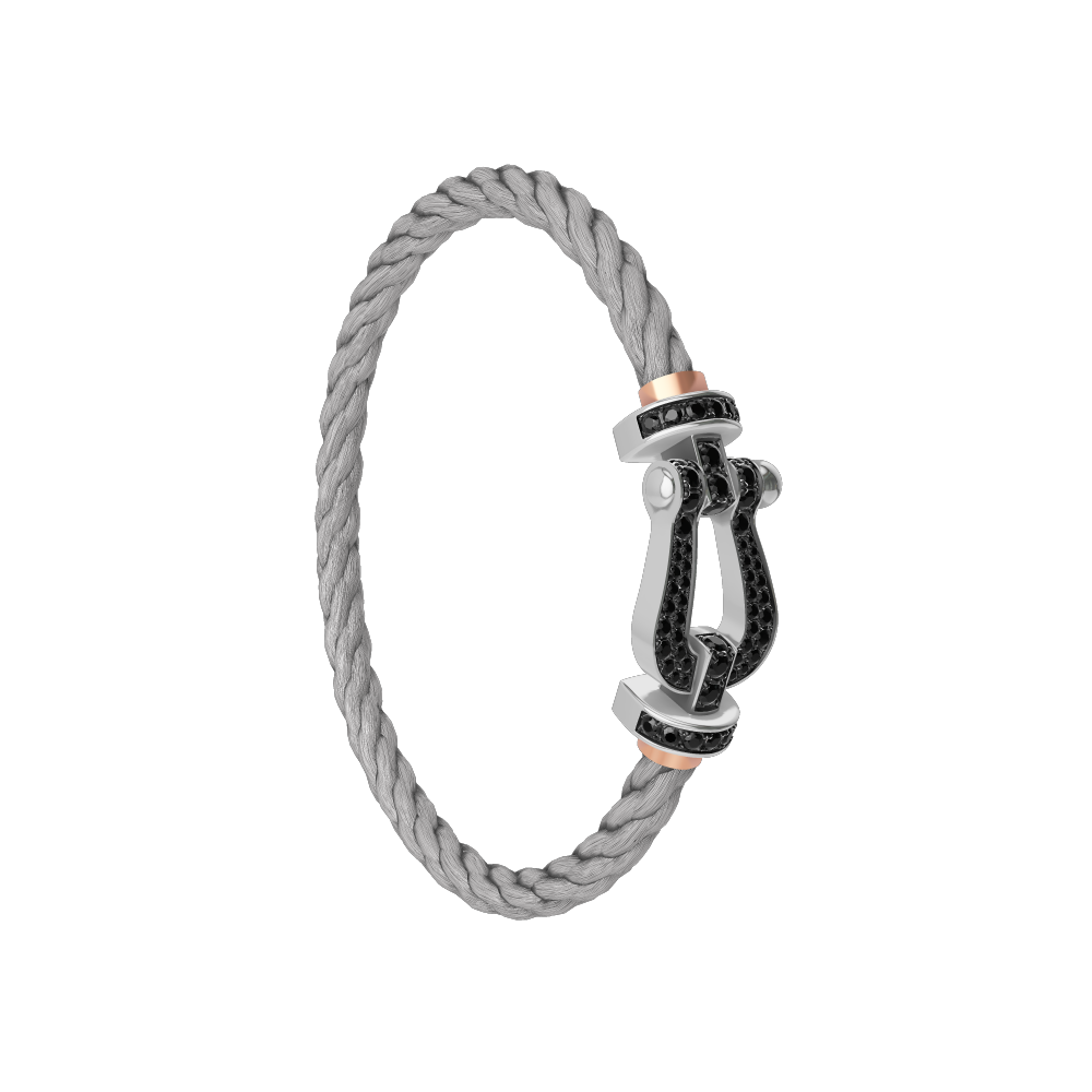 FORCE 10 BRACELET 18K WHITE GOLD AND BLACK DIAMONDS LARGE MODEL