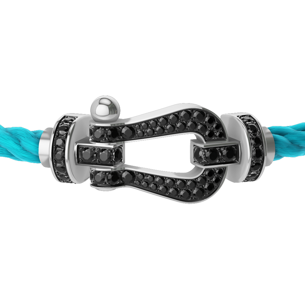 FORCE 10 BRACELET 18K WHITE GOLD AND BLACK DIAMONDS LARGE MODEL