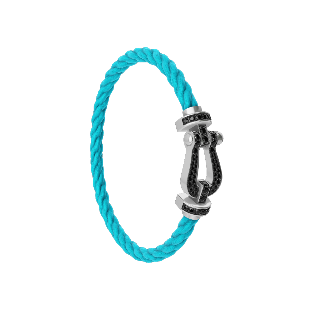 FORCE 10 BRACELET 18K WHITE GOLD AND BLACK DIAMONDS LARGE MODEL