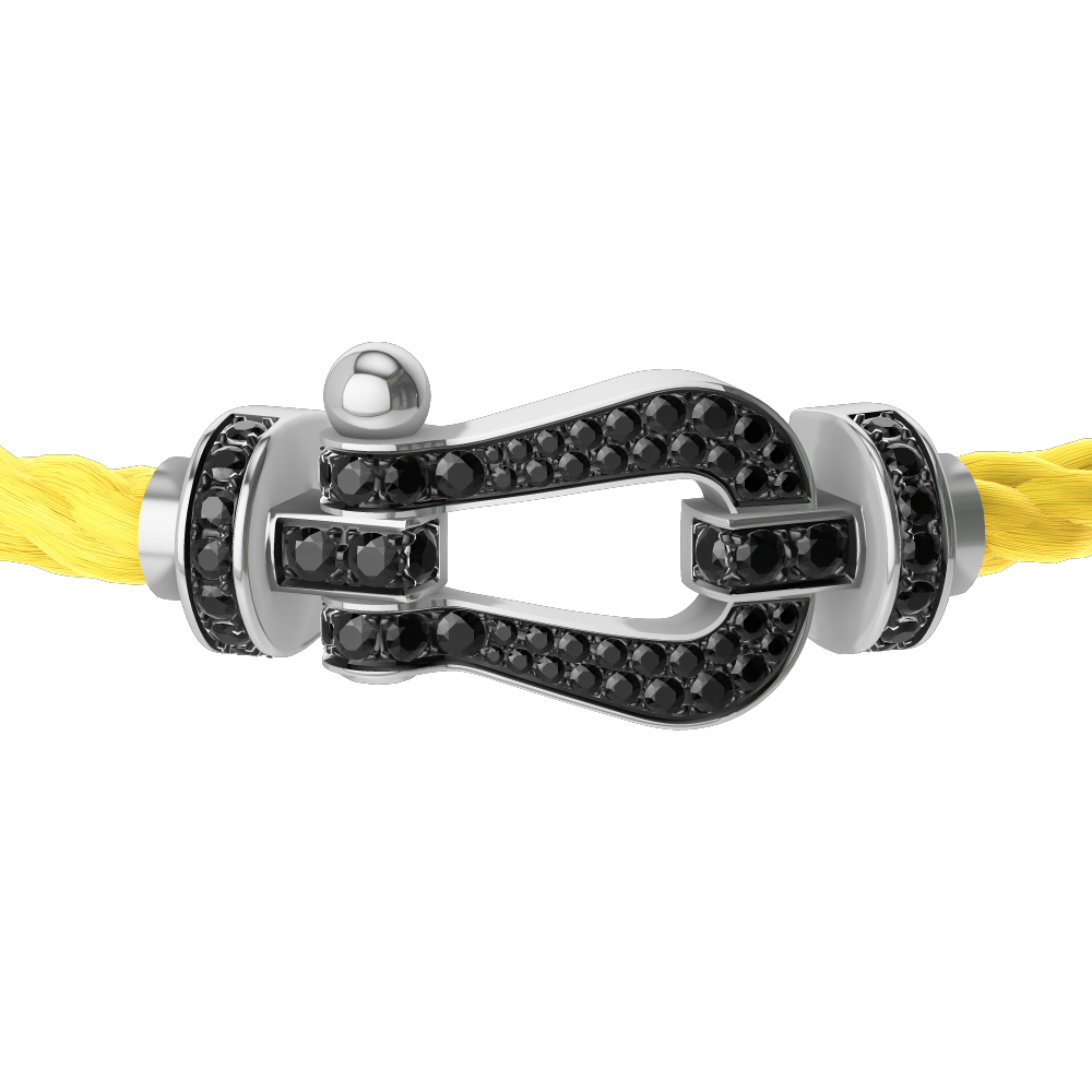 FORCE 10 BRACELET 18K WHITE GOLD AND BLACK DIAMONDS LARGE MODEL