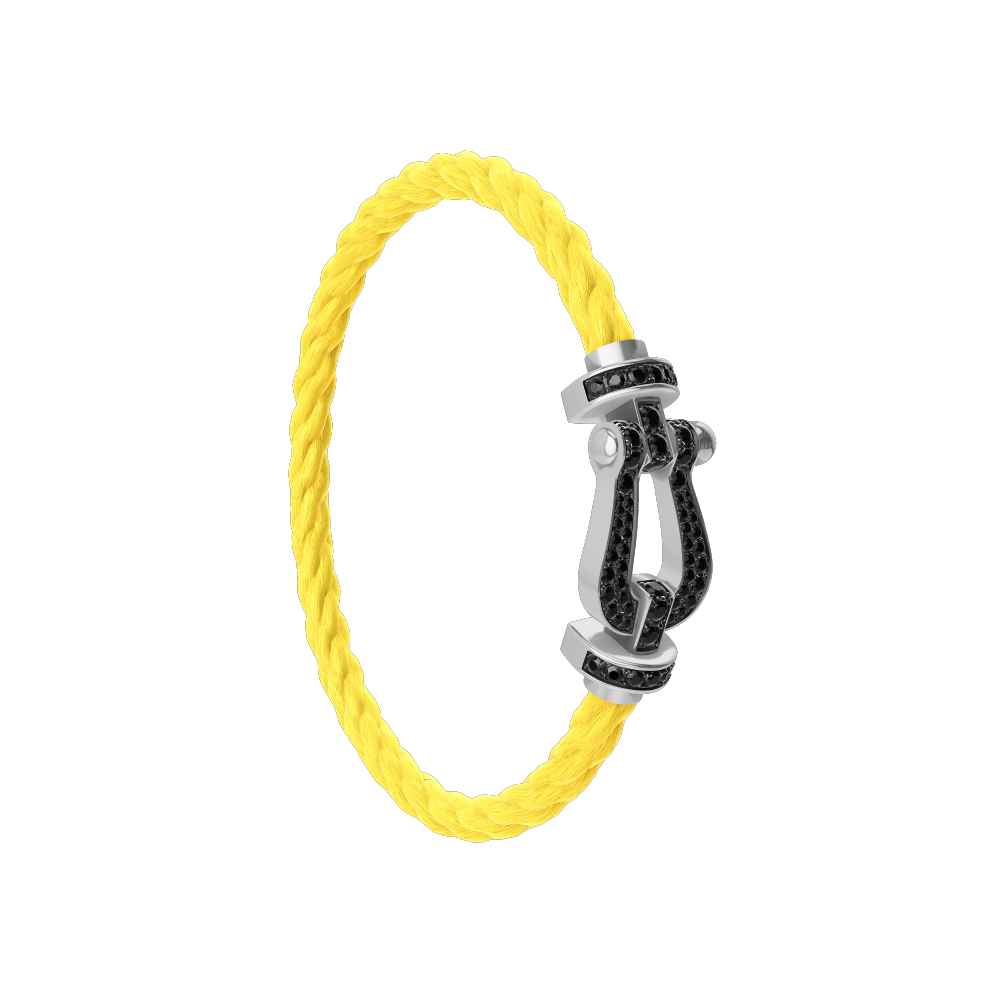 FORCE 10 BRACELET 18K WHITE GOLD AND BLACK DIAMONDS LARGE MODEL