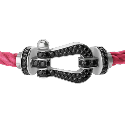 FORCE 10 BRACELET 18K WHITE GOLD AND BLACK DIAMONDS LARGE MODEL