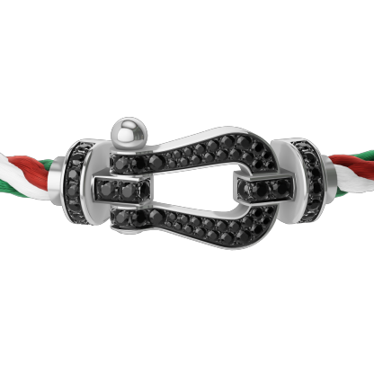 FORCE 10 BRACELET 18K WHITE GOLD AND BLACK DIAMONDS LARGE MODEL