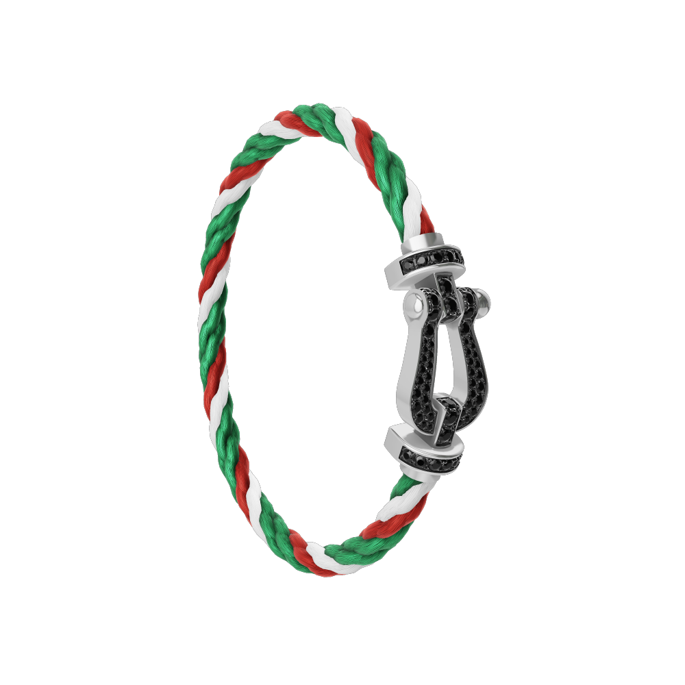 FORCE 10 BRACELET 18K WHITE GOLD AND BLACK DIAMONDS LARGE MODEL