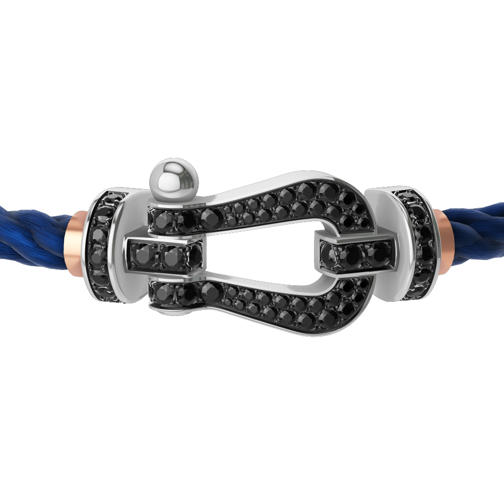 FORCE 10 BRACELET 18K WHITE GOLD AND BLACK DIAMONDS LARGE MODEL