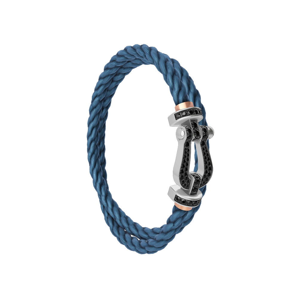 FORCE 10 BRACELET 18K WHITE GOLD AND BLACK DIAMONDS LARGE MODEL