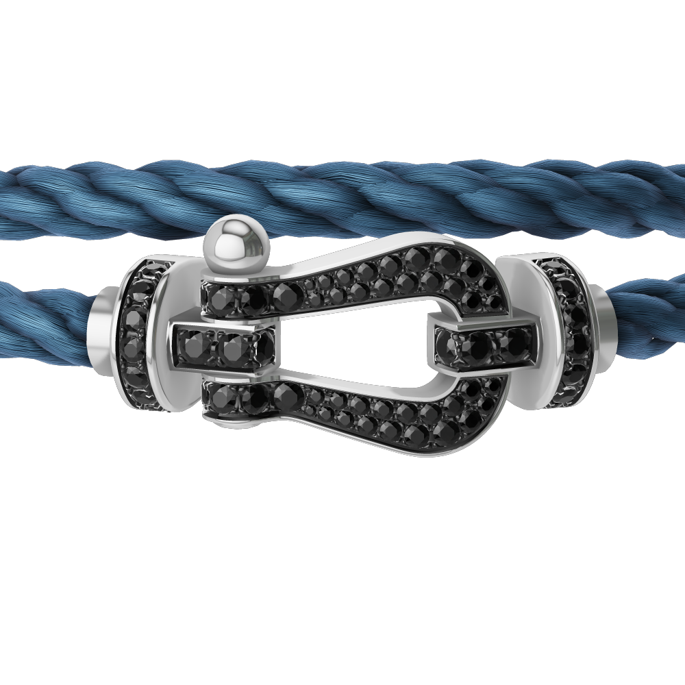 FORCE 10 BRACELET 18K WHITE GOLD AND BLACK DIAMONDS LARGE MODEL