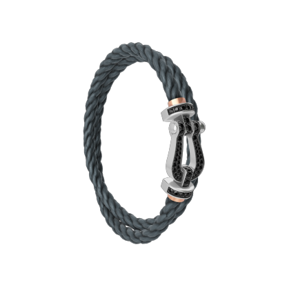 FORCE 10 BRACELET 18K WHITE GOLD AND BLACK DIAMONDS LARGE MODEL