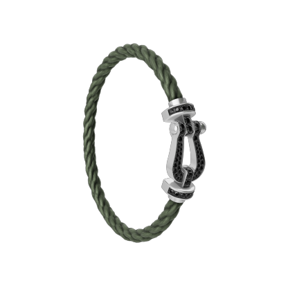 FORCE 10 BRACELET 18K WHITE GOLD AND BLACK DIAMONDS LARGE MODEL