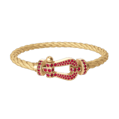 FORCE 10 BRACELET 18K YELLOW GOLD AND RUBIS LARGE MODEL