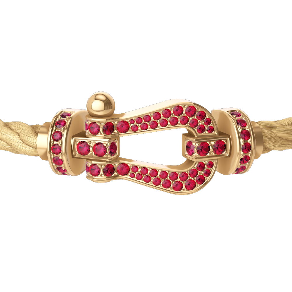 FORCE 10 BRACELET 18K YELLOW GOLD AND RUBIS LARGE MODEL