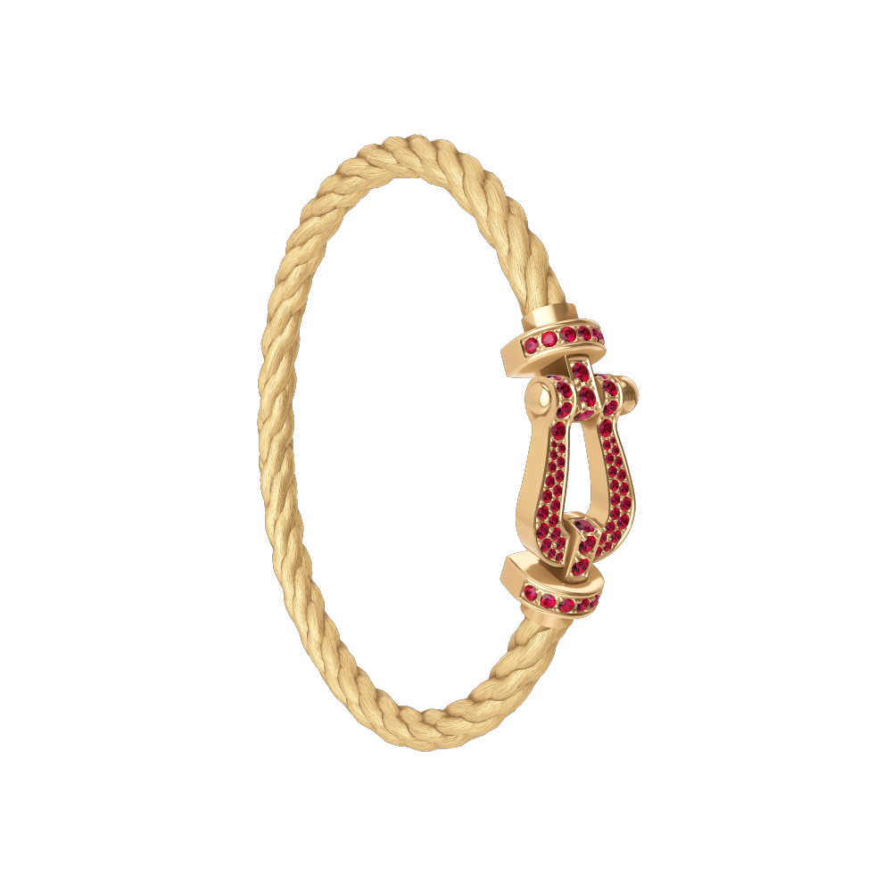 FORCE 10 BRACELET 18K YELLOW GOLD AND RUBIS LARGE MODEL