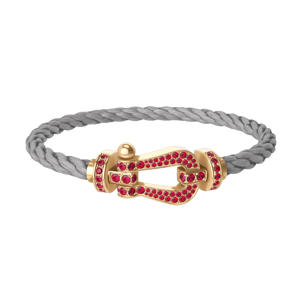 FORCE 10 BRACELET 18K YELLOW GOLD AND RUBIS LARGE MODEL