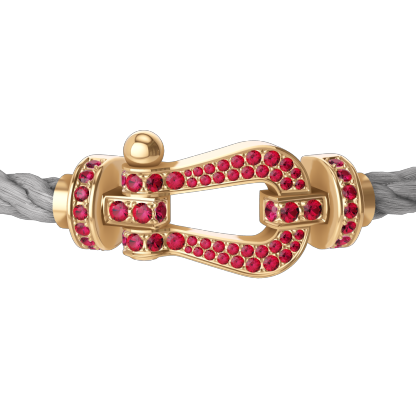 FORCE 10 BRACELET 18K YELLOW GOLD AND RUBIS LARGE MODEL