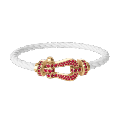FORCE 10 BRACELET 18K YELLOW GOLD AND RUBIS LARGE MODEL