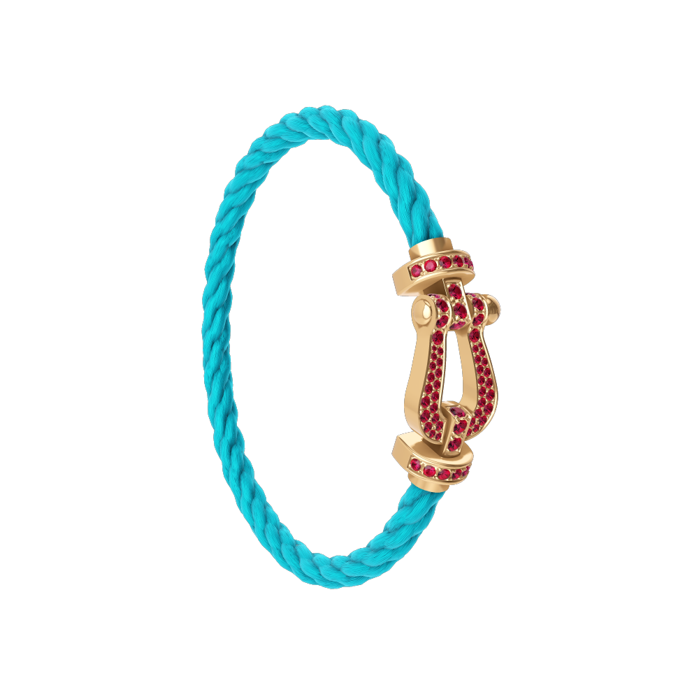 FORCE 10 BRACELET 18K YELLOW GOLD AND RUBIS LARGE MODEL