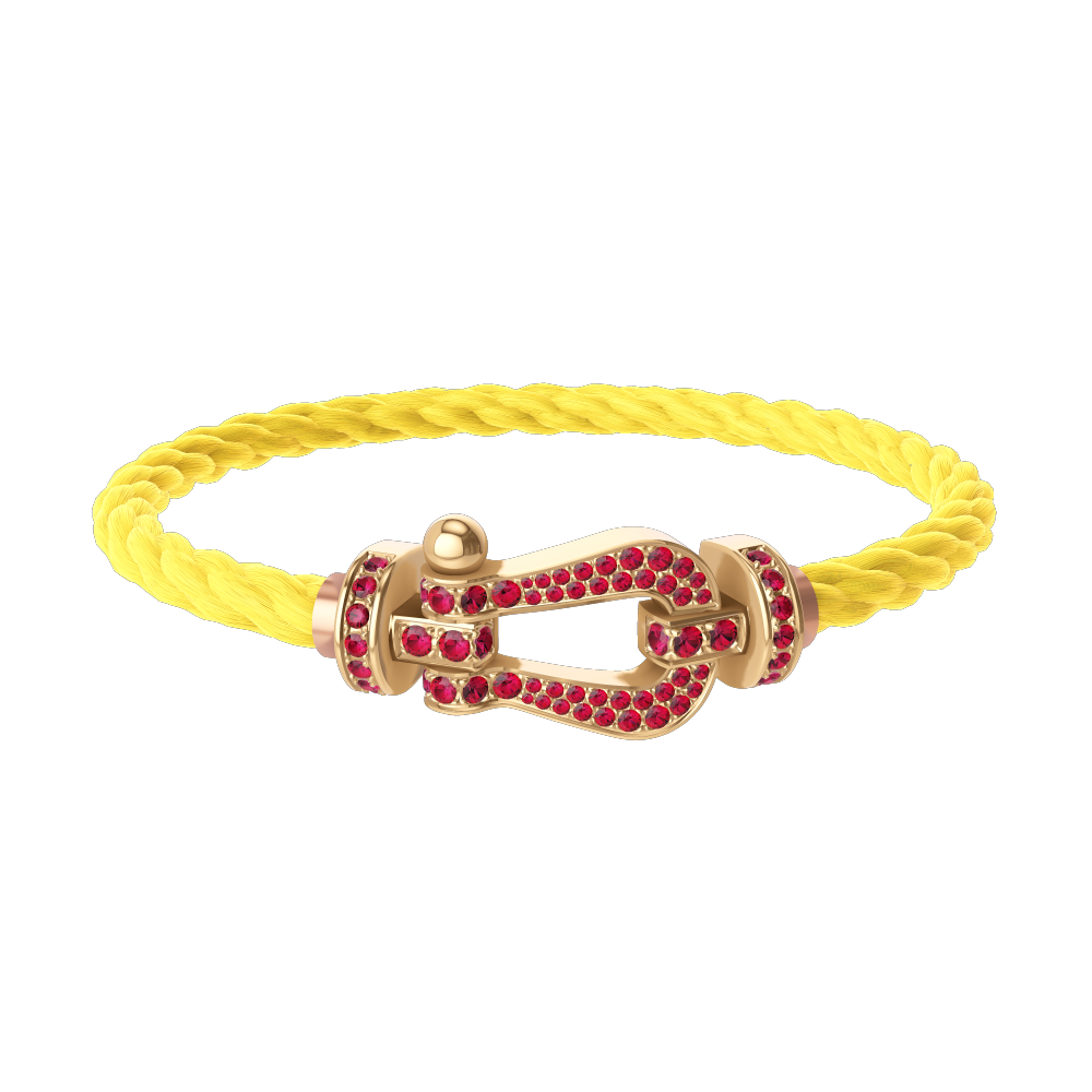 FORCE 10 BRACELET 18K YELLOW GOLD AND RUBIS LARGE MODEL