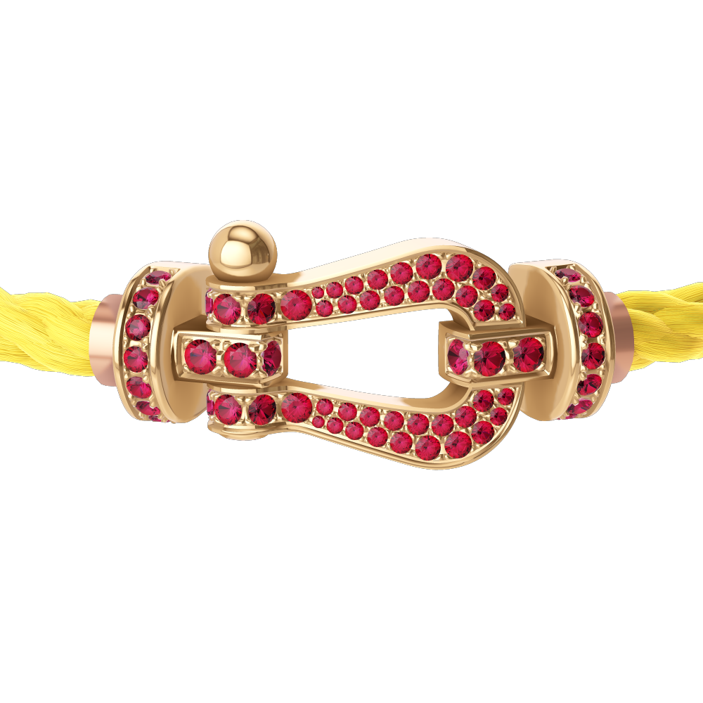 FORCE 10 BRACELET 18K YELLOW GOLD AND RUBIS LARGE MODEL