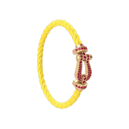 FORCE 10 BRACELET 18K YELLOW GOLD AND RUBIS LARGE MODEL