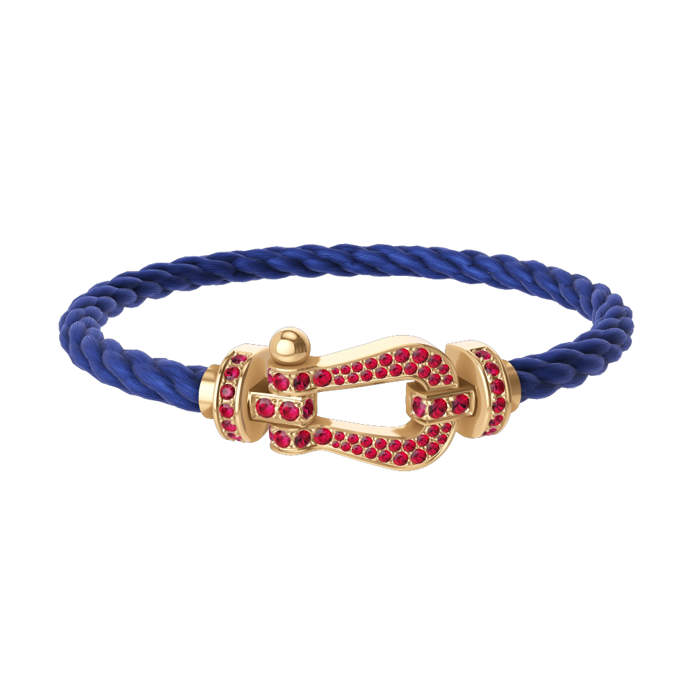 FORCE 10 BRACELET 18K YELLOW GOLD AND RUBIS LARGE MODEL