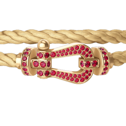 FORCE 10 BRACELET 18K YELLOW GOLD AND RUBIS LARGE MODEL