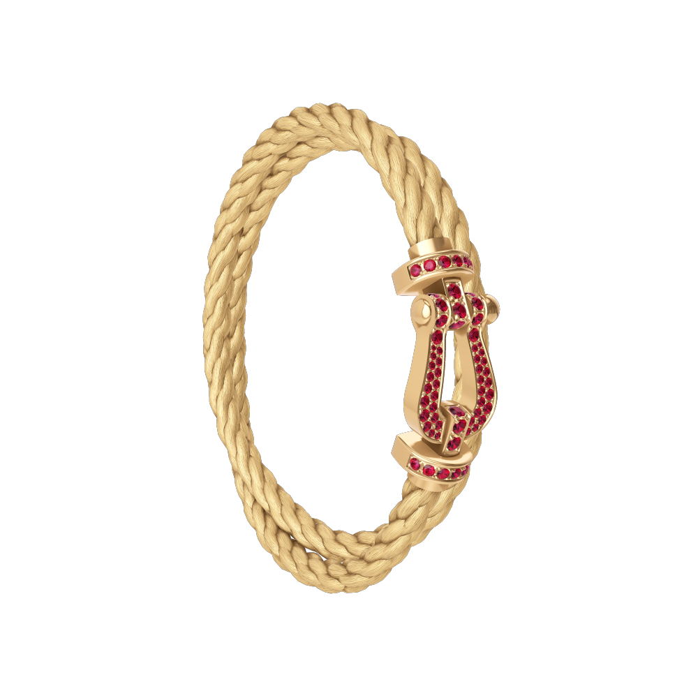 FORCE 10 BRACELET 18K YELLOW GOLD AND RUBIS LARGE MODEL