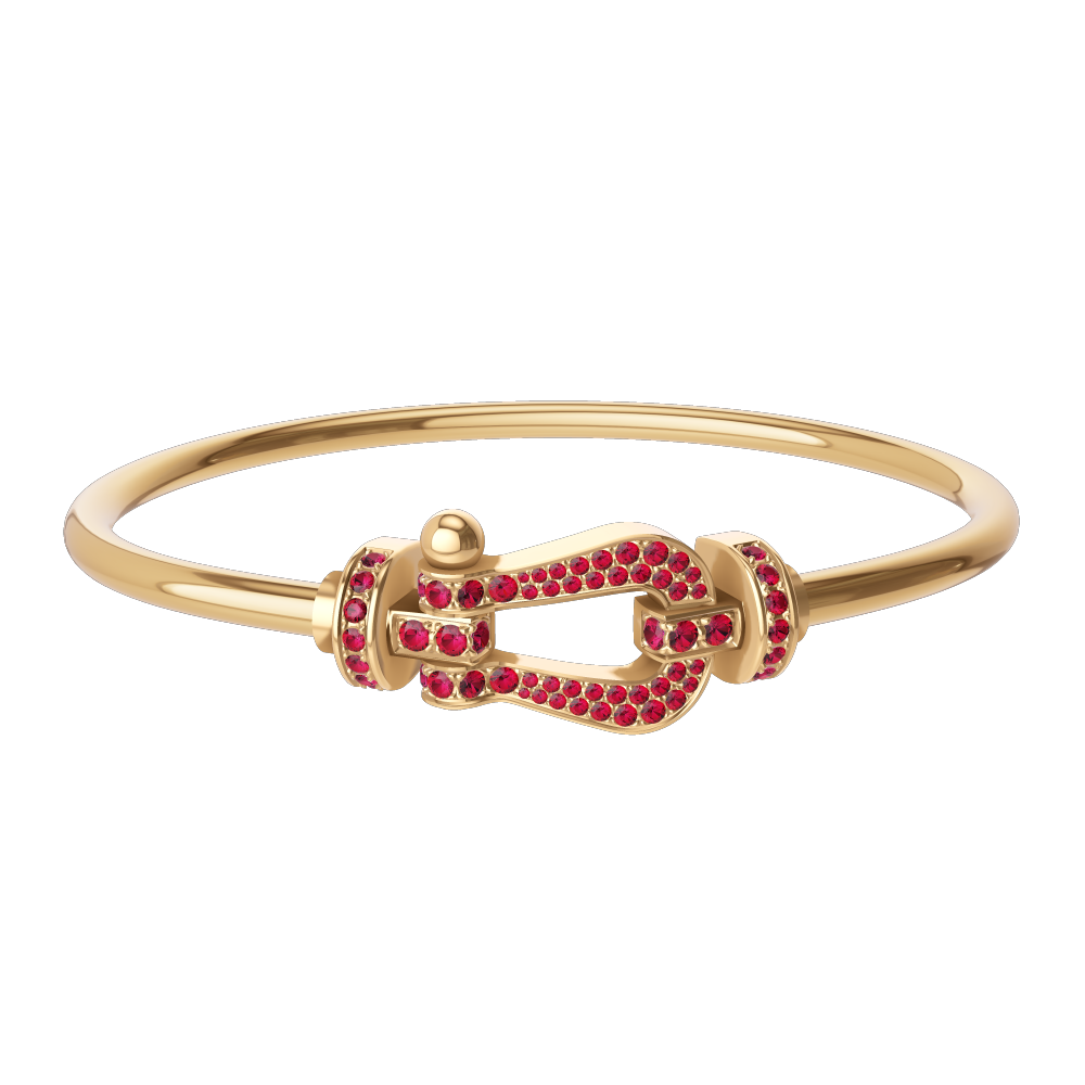 FORCE 10 BRACELET 18K YELLOW GOLD AND RUBIS LARGE MODEL