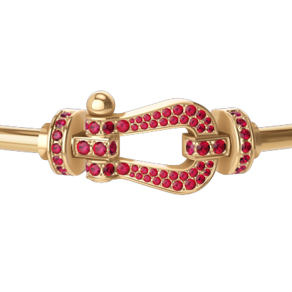 FORCE 10 BRACELET 18K YELLOW GOLD AND RUBIS LARGE MODEL