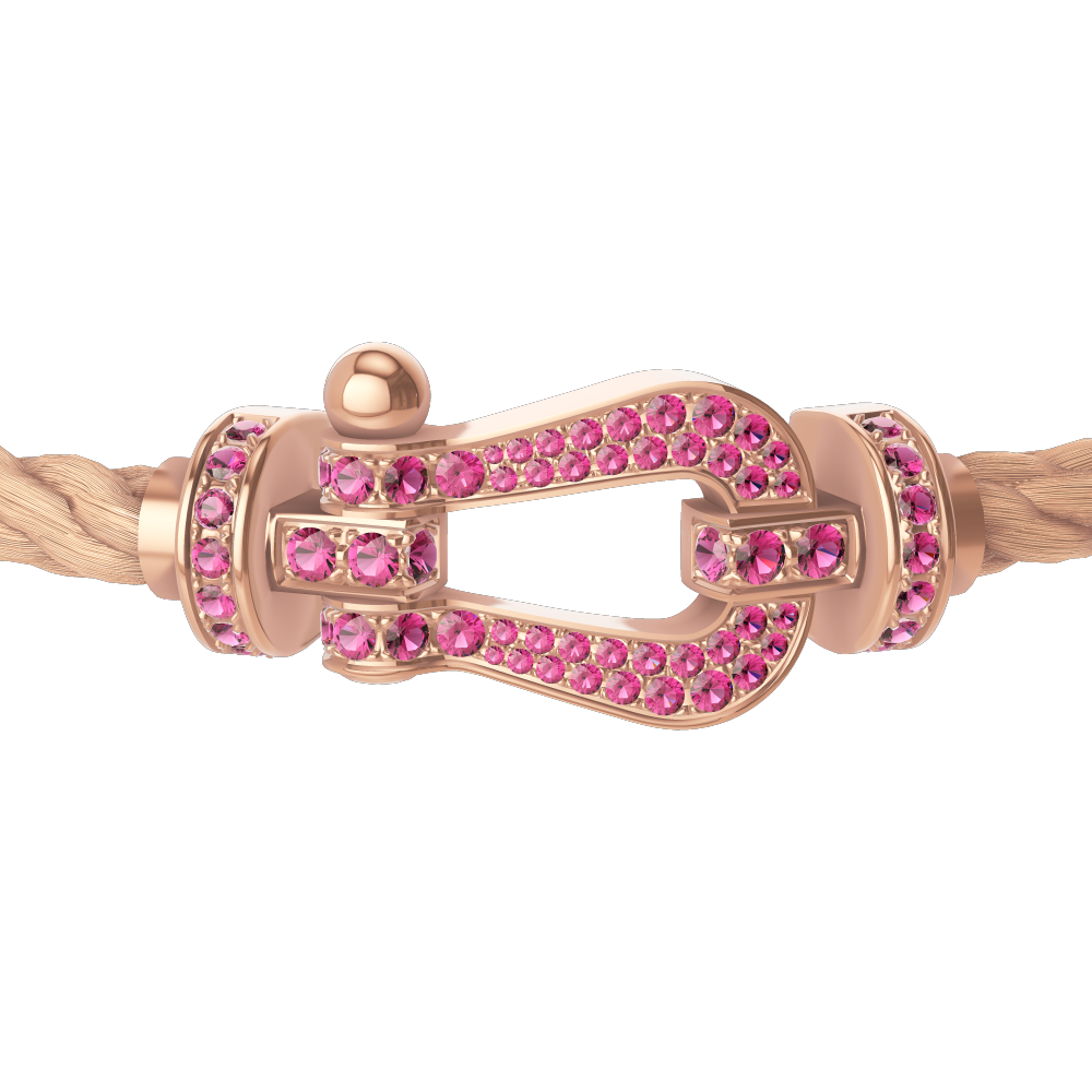 FORCE 10 BRACELET 18K PINK GOLD AND PINK SAPPHIRES LARGE MODEL