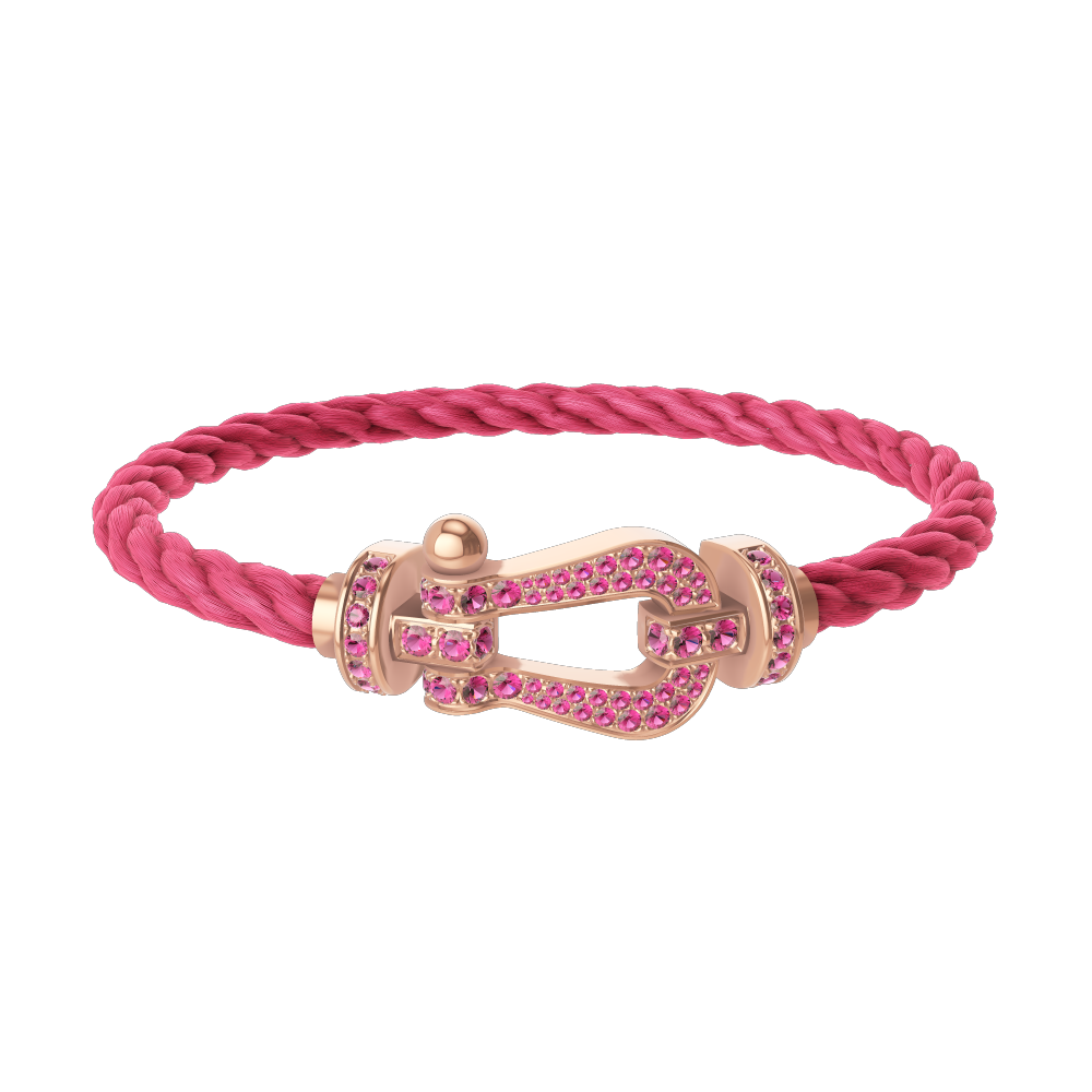 FORCE 10 BRACELET 18K PINK GOLD AND PINK SAPPHIRES LARGE MODEL