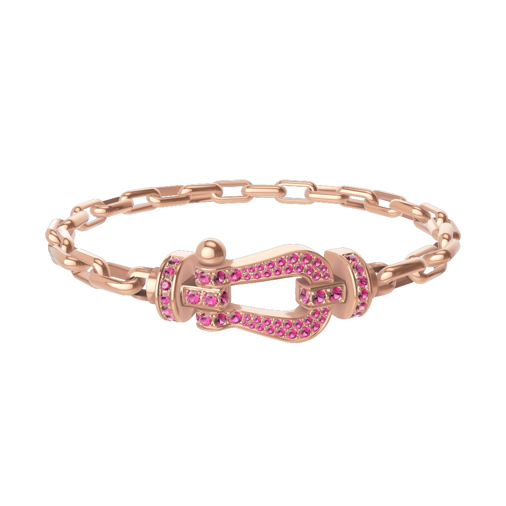 FORCE 10 BRACELET 18K PINK GOLD AND PINK SAPPHIRES LARGE MODEL