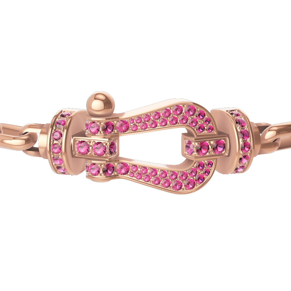 FORCE 10 BRACELET 18K PINK GOLD AND PINK SAPPHIRES LARGE MODEL