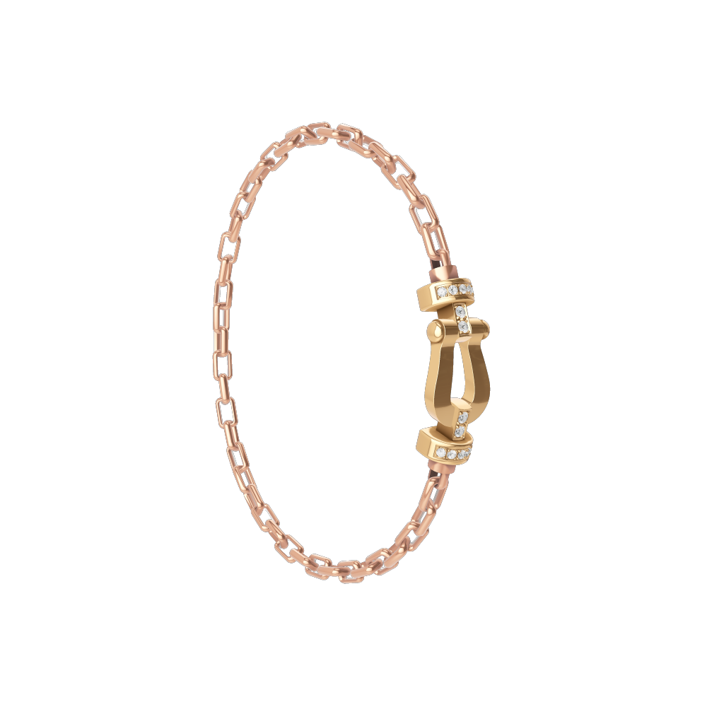 FORCE 10 BRACELET 18K YELLOW GOLD AND DIAMONDS MEDIUM MODEL