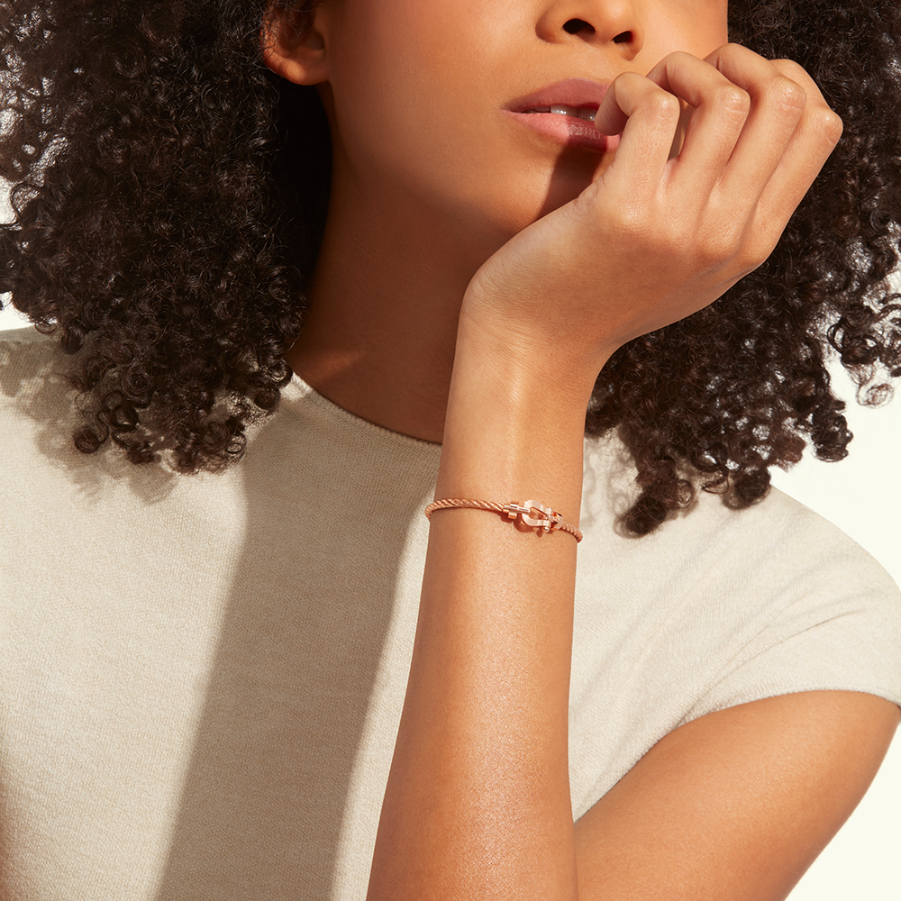 FORCE 10 BRACELET 18K PINK GOLD MEDIUM MODEL