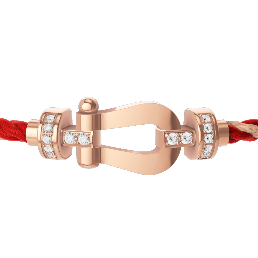 FORCE 10 BRACELET 18K PINK GOLD AND DIAMONDS MEDIUM MODEL