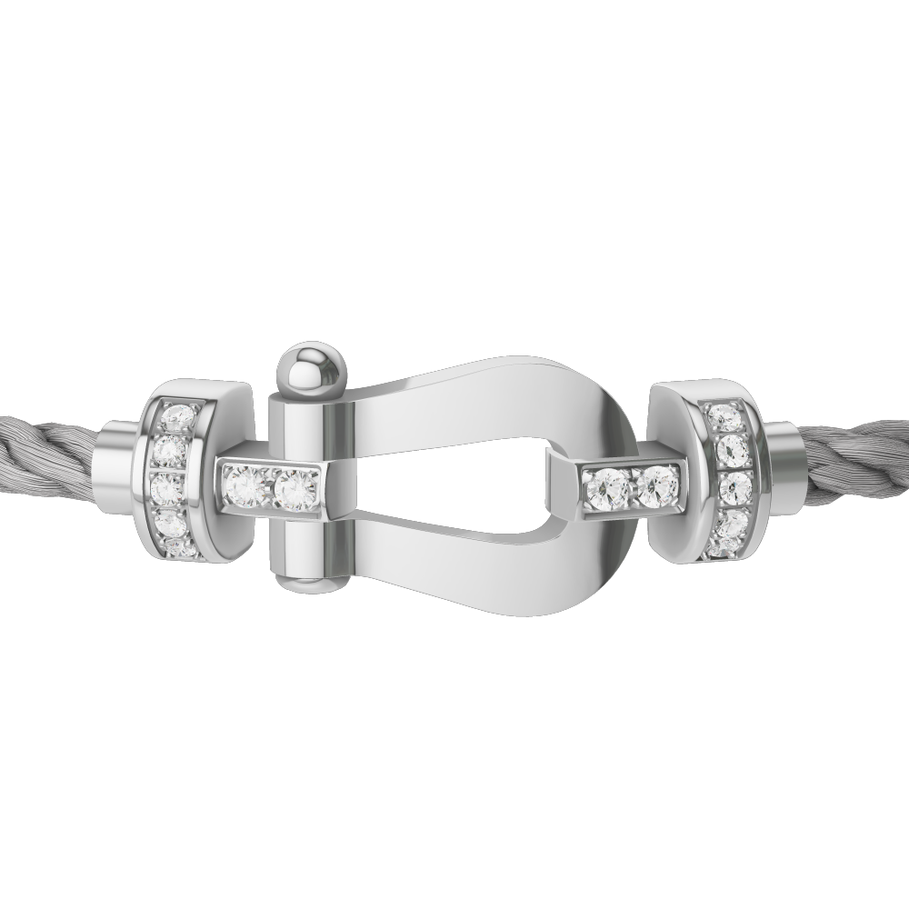 FORCE 10 BRACELET 18K WHITE GOLD AND DIAMONDS MEDIUM MODEL