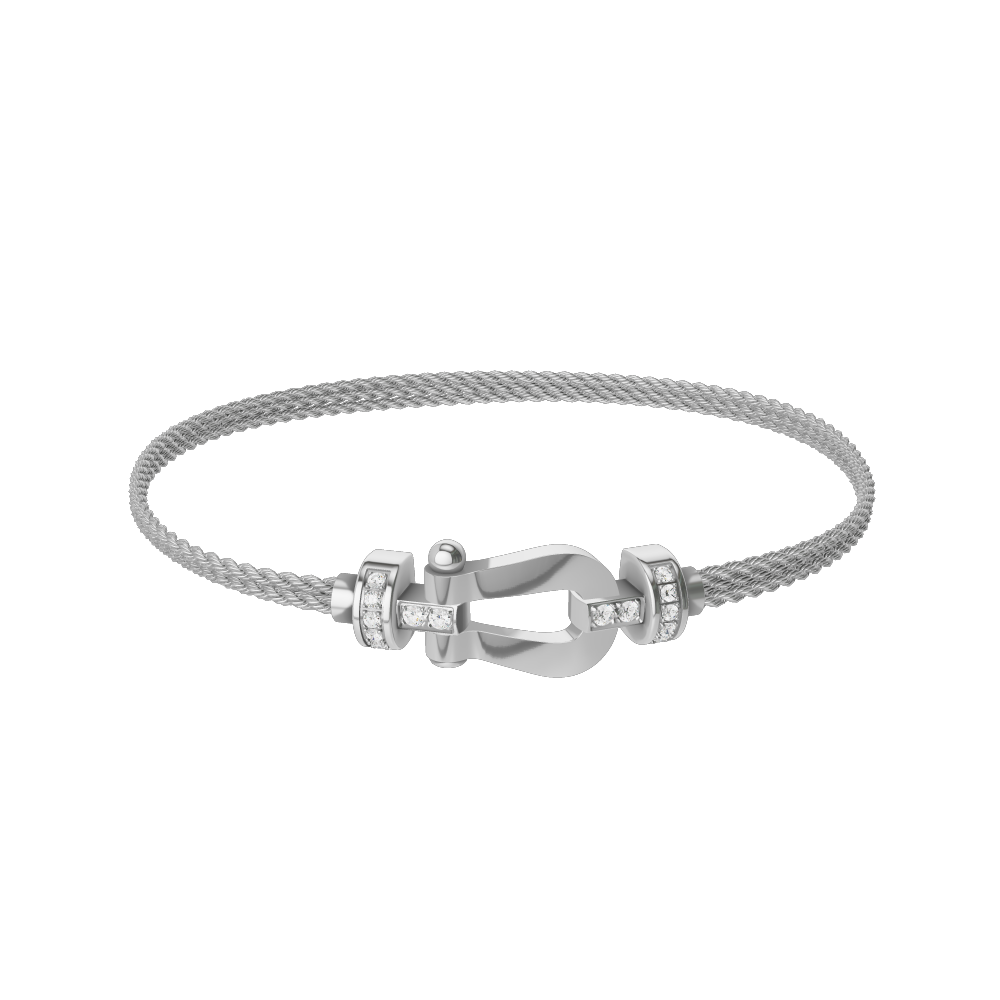 FORCE 10 BRACELET 18K WHITE GOLD AND DIAMONDS MEDIUM MODEL