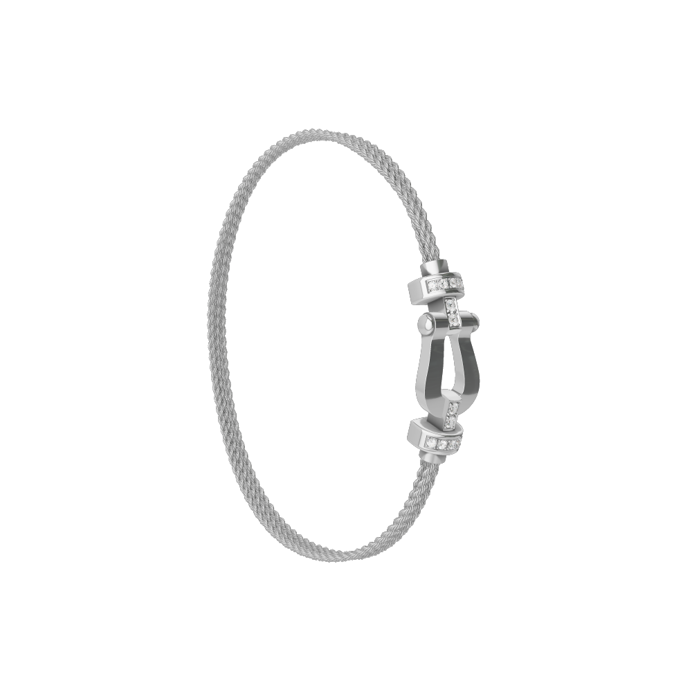 FORCE 10 BRACELET 18K WHITE GOLD AND DIAMONDS MEDIUM MODEL