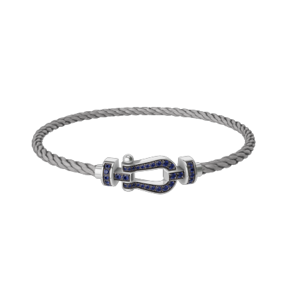 FORCE 10 BRACELET 18K WHITE GOLD AND BLUE SAPPHIRES MEDIUM MODEL