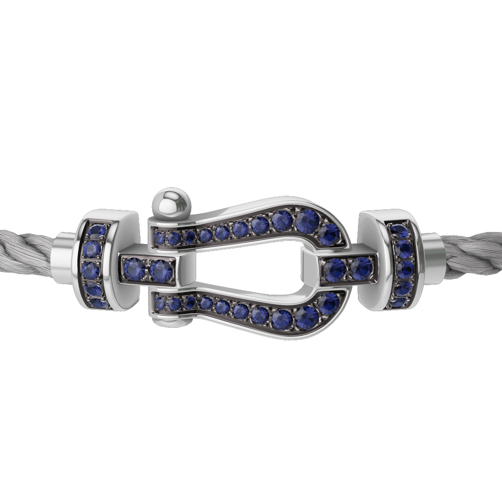 FORCE 10 BRACELET 18K WHITE GOLD AND BLUE SAPPHIRES MEDIUM MODEL