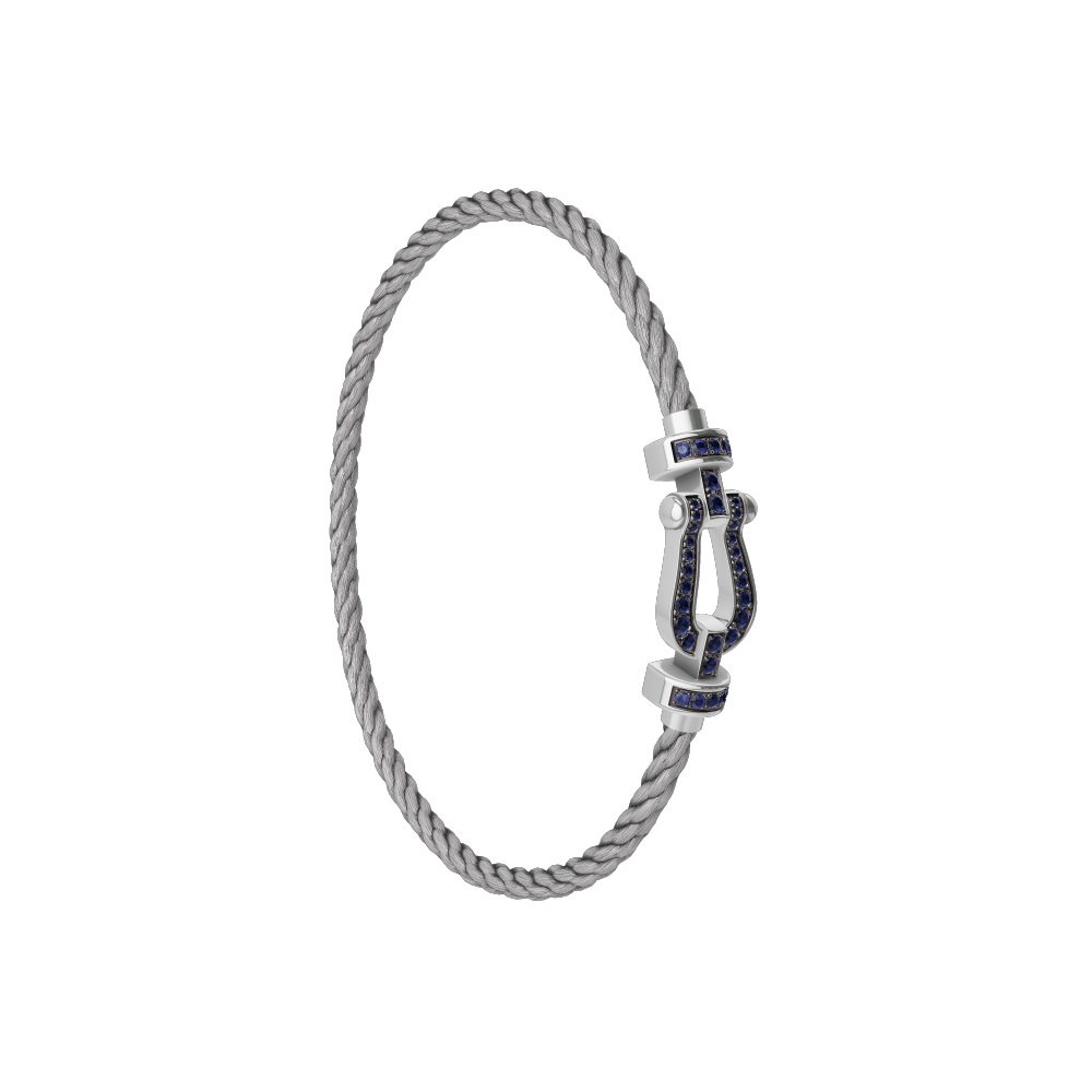 FORCE 10 BRACELET 18K WHITE GOLD AND BLUE SAPPHIRES MEDIUM MODEL