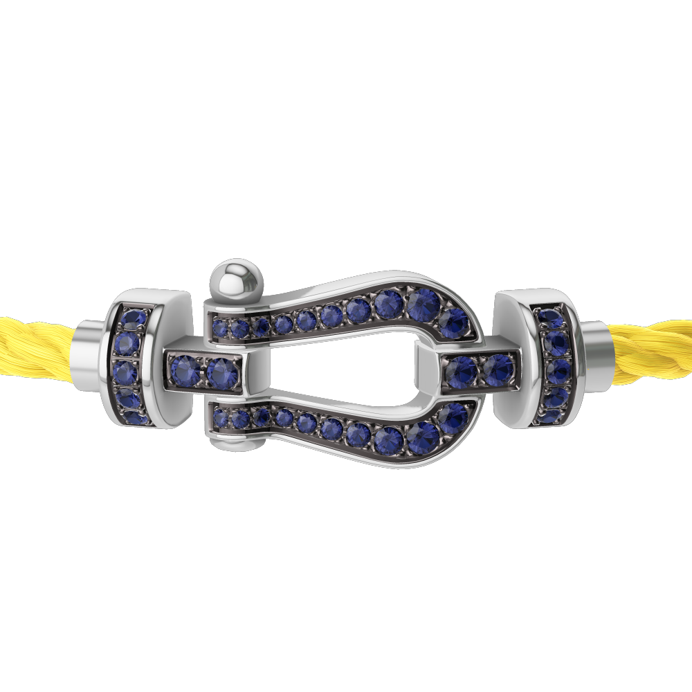 FORCE 10 BRACELET 18K WHITE GOLD AND BLUE SAPPHIRES MEDIUM MODEL