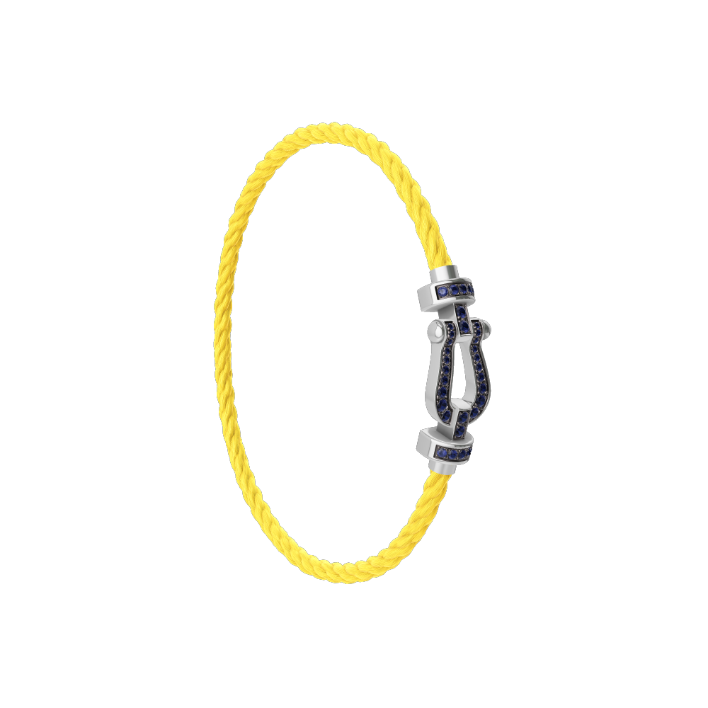 FORCE 10 BRACELET 18K WHITE GOLD AND BLUE SAPPHIRES MEDIUM MODEL