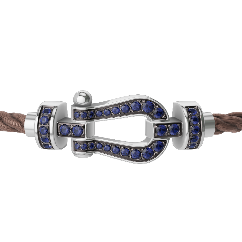 FORCE 10 BRACELET 18K WHITE GOLD AND BLUE SAPPHIRES MEDIUM MODEL