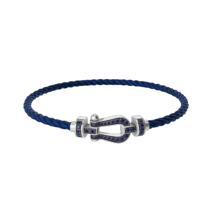 FORCE 10 BRACELET 18K WHITE GOLD AND BLUE SAPPHIRES MEDIUM MODEL