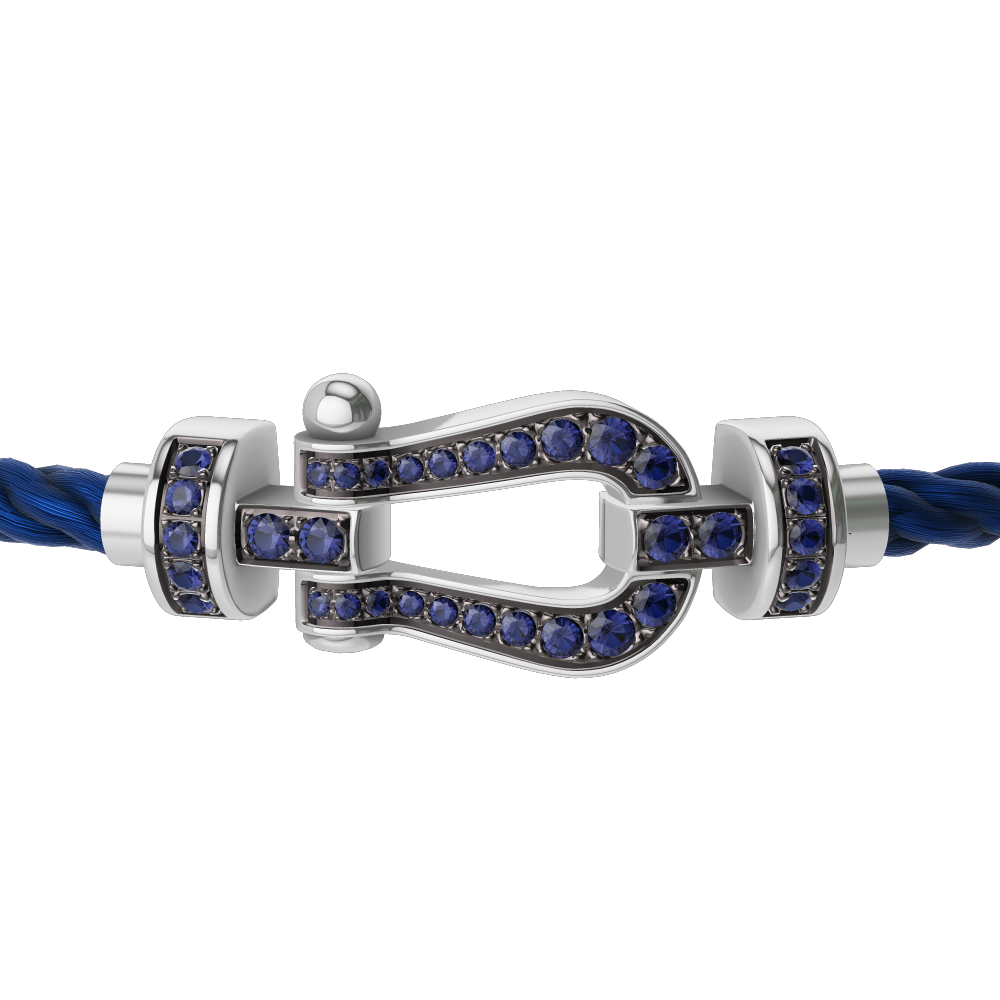 FORCE 10 BRACELET 18K WHITE GOLD AND BLUE SAPPHIRES MEDIUM MODEL
